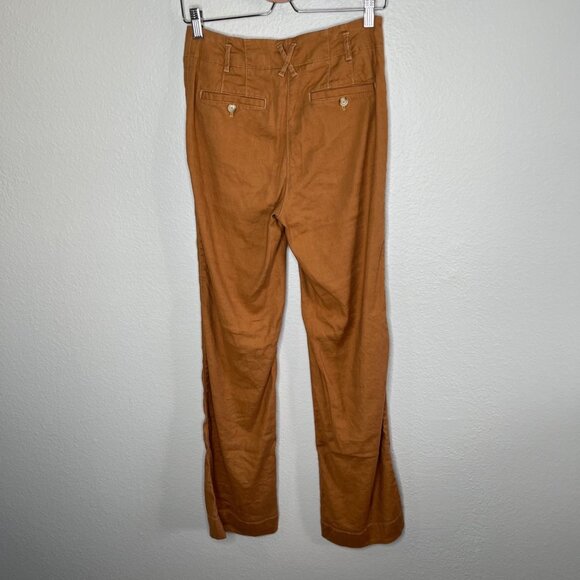 Maeve By Anthropologie Womens Relaxed Leg Trouser Pants Linen Blend Size 2 - Picture 10 of 13